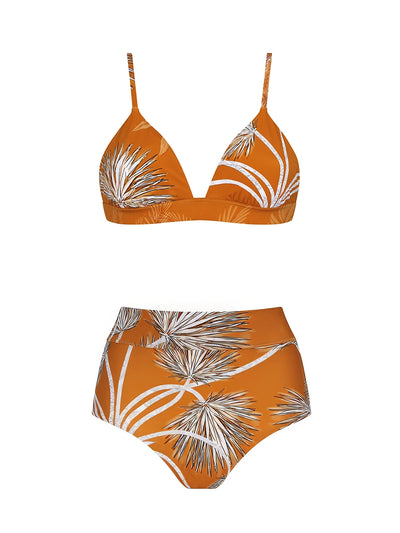 Aguaclara: Orange 60 Fixed Triangle-Orange 19 High Rise Classic Bikini (ORANGE-60-ORANGE-19)