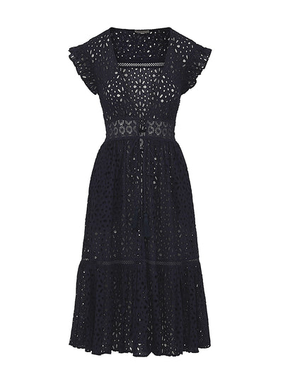 Change of Scenery: Lauren Eyelet Coverup Dress (2405SSE6011BK)