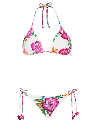 PQ Swim: Embroidered Tri-Embroidered Tie Bikini (MIT-130R-MIT-213)